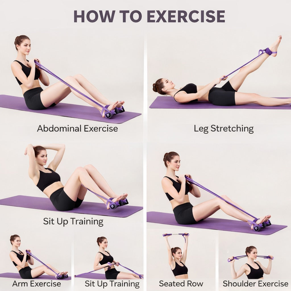New Yoga Pedal Puller Resistance Band Fitness Equipment 21 Fitness Resistance Bands-6 Tube Pedal Ankle Puller, 2025 Upgraded Multifunction Tension Rope, Home Gym Equipment for Full Body Strength for Abdomen/Waist/Arm/Leg Training and Stretching