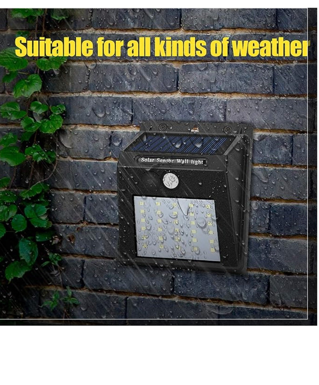 Solar LED Wall Lights Outdoor, Waterproof Wireless Super Bright Security Motion Sensor Light for Garage Yard Patio Garden Pathway