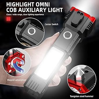 Metal Led Flashlight,Water Resistant Zoomable Torch