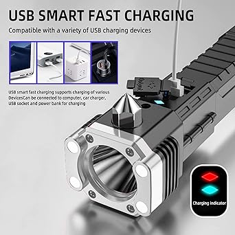 Metal Led Flashlight,Water Resistant Zoomable Torch