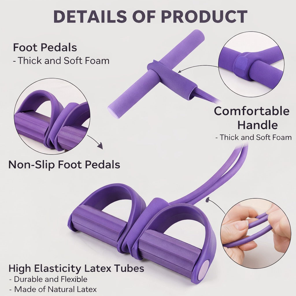 New Yoga Pedal Puller Resistance Band Fitness Equipment 21 Fitness Resistance Bands-6 Tube Pedal Ankle Puller, 2025 Upgraded Multifunction Tension Rope, Home Gym Equipment for Full Body Strength for Abdomen/Waist/Arm/Leg Training and Stretching