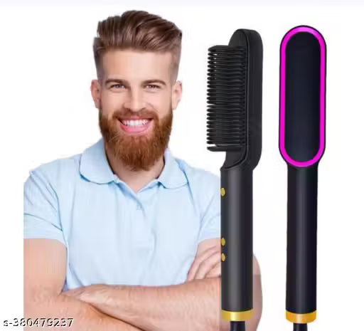 Hair Straightener Heated Electric unisex comb 3 in 1 styling comb